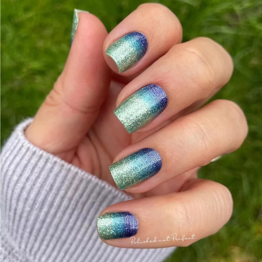 *Retired* Color Street: Long Time No Sea | Mint Blue Glitter Ombre Gradient - Picture 5 of 13